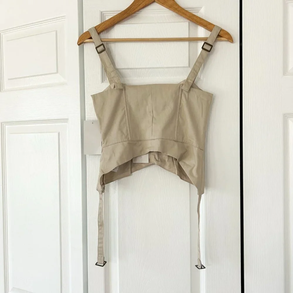 NWT NA-KD Cargo Corset Top Beige Tan Bustier Style Women’s Size US2